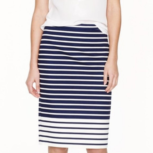 J. Crew Navy/White Striped Colorblock Pencil Skirt - Picture 11 of 11